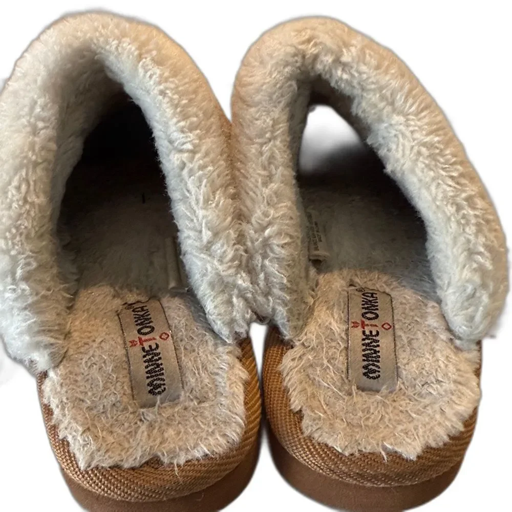Minnetonka Kids’ Carefree Scuff Slipper Slide GUC. Size 1
